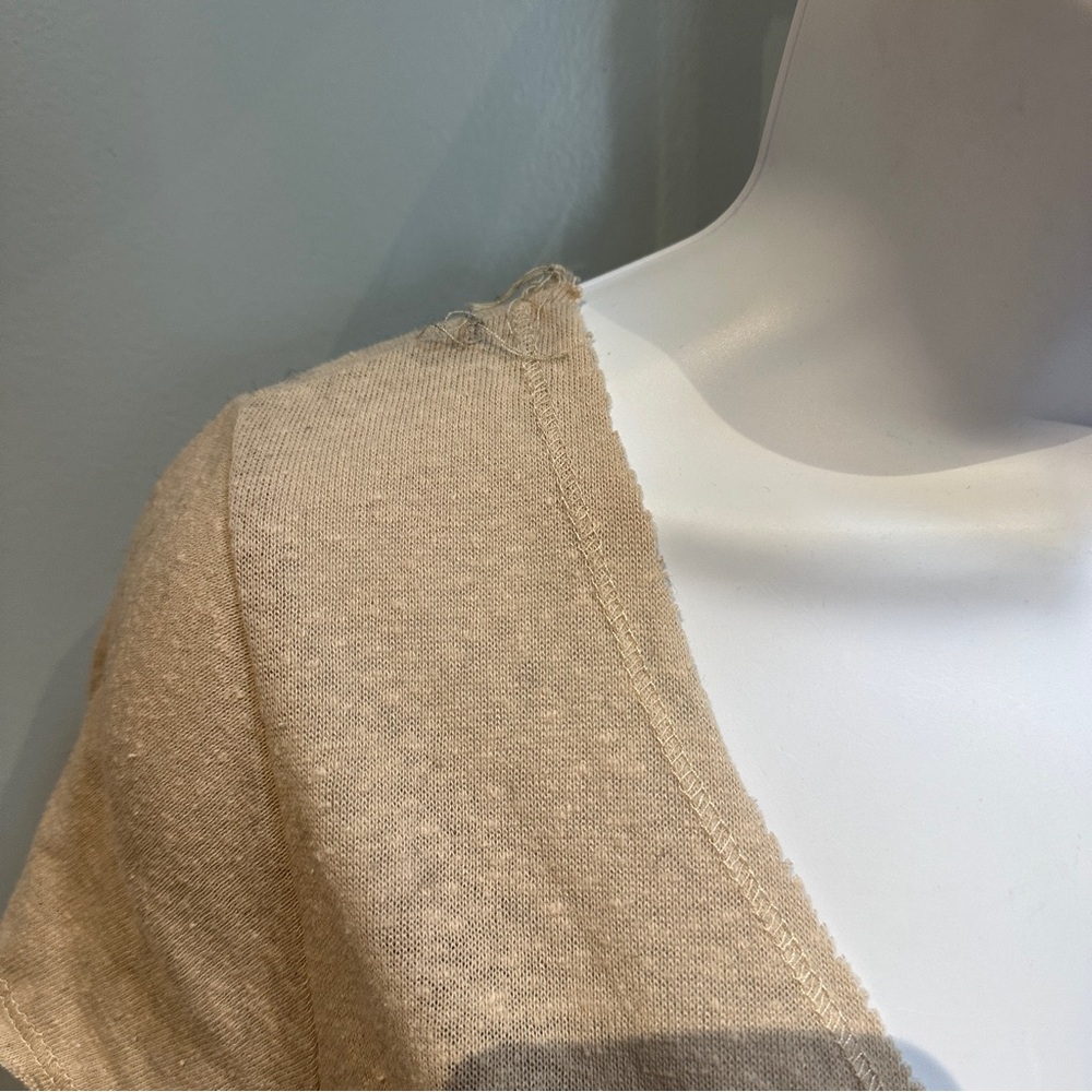 PST Project Social T Los Angeles Casual Tan Cream V-Neck Small - Picture 4 of 9